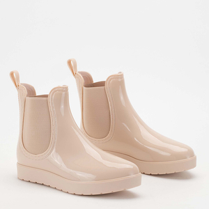 Beige women's rain boots with almond toe Reili - Footwear