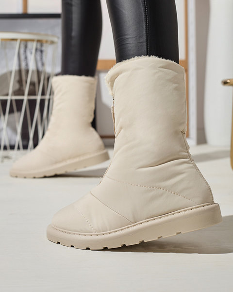 Beige women's shoes a'la snow boots Tirigga- Footwear