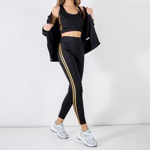 Black and gold women's 3-piece sports set - Clothing
