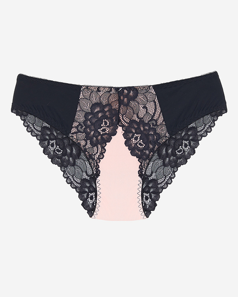 Black and pink lace panties for women - Underwear