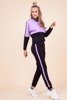 Black and purple women's tracksuit set with stripes - Clothing
