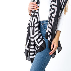 Black and white patterned women's scarf - Accessories