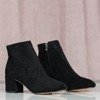 Black ankle boots on a higher post Milagros - Footwear