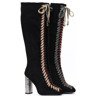 Black boots with braided laces Kira - Footwear