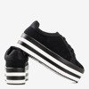 Black brocade women's sneakers on the Acssias platform - Footwear 1