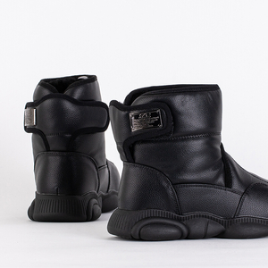 Black children's snow boots with Velcro Wintori - Footwear