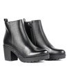 Black eco-leather boots on the post Tavanah - Footwear