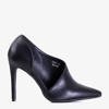 Black high heels with an asymmetric uppers Ladla - Footwear