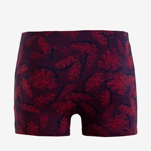 Black men's boxer shorts with red patterns - Underwear