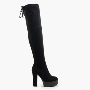 Black over-the-knee boots with high heel Numi - Footwear