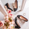 Black pumps with pearls and cubic zirconia Sandy - Footwear