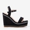 Black sandals on a Demetera wedge heel - Shoes 1