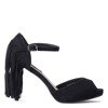 Black sandals with fringed Fredineas - Shoes 1