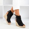 Black women&#39;s sandals on the wedge with the Unique One upper - Footwear 1