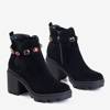 Black women's ankle boots with  crystals Arcidolai - Shoes