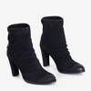 Black women's boots on the post Hipolita - Footwear