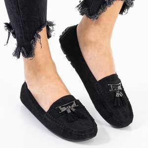 Black women's moccasins with tassels Cedrena - Footwear