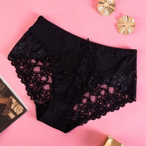 Black women's panties with lace - Underwear