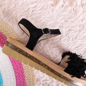 Black women's platform sandals Elen - Footwear
