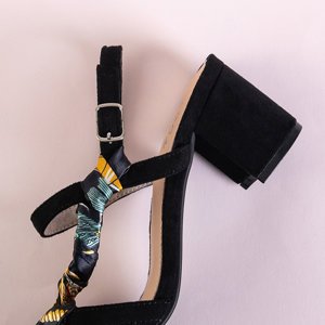 Black women's post sandals Alazania - Footwear