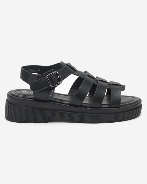 Black women's sandals on a thicker sole Gacino - Footwear