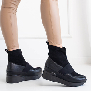Black women's slip-on boots with embossing Keleda - Footwear