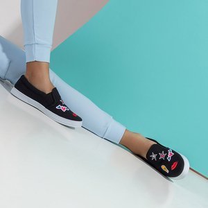 Black women's slip on with embroidery Griner - Footwear