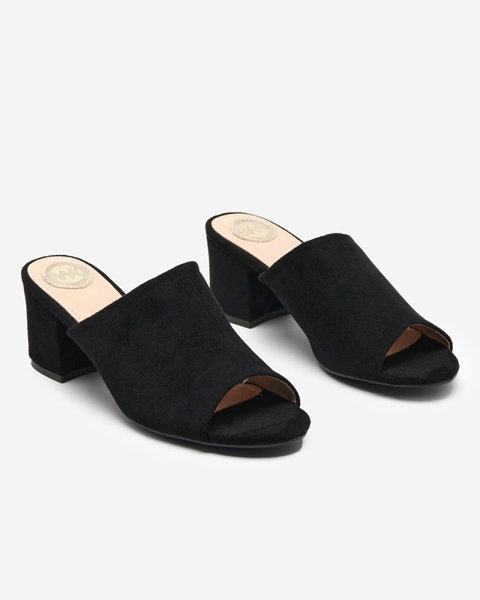 Black women's slippers on a low post Opetik - Shoes