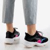 Black women's sneakers with pink inserts Survia - Footwear 1
