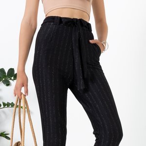 Black women's teggings with shiny thread - Clothing