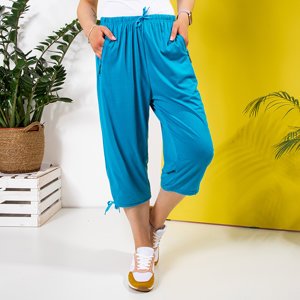 Blue Women's 3/4 shorts PLUS SIZE - Clothing