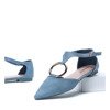Blue ballerina shoes with Laurita gold decoration - Footwear