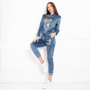 Blue tracksuit set with print - Clothing