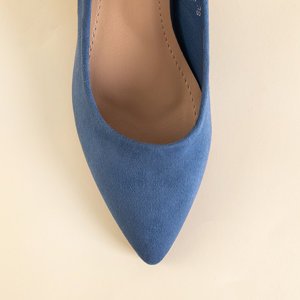 Blue women's pumps on the Santi post - Footwear