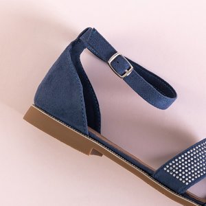 Blue women's sandals with cubic zirconias Motilya - Footwear