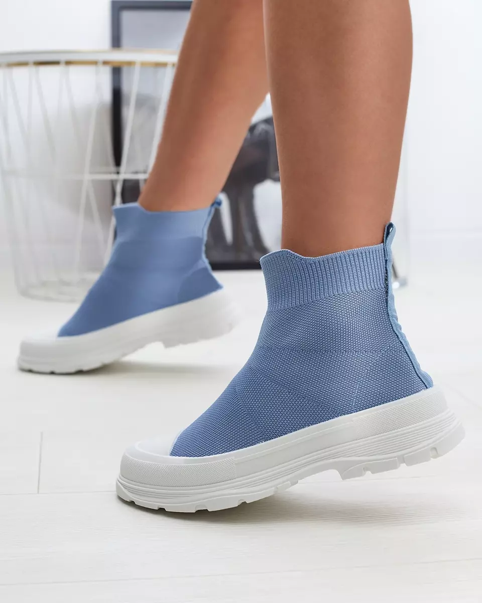 Blue women's slip-on high sports shoes a'la sneakers Vertiks - Footwear