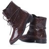 Brown ankle boots with snakeskin texture Sniki - Footwear