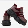 Burgundy women&#39;s sports sneakers on a solid Neda sole - Footwear 1