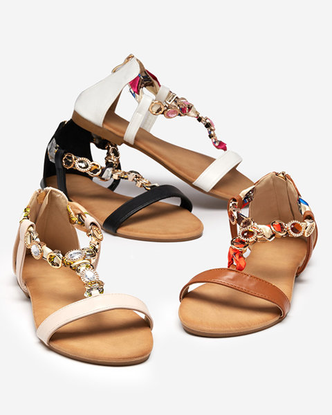 Camel women's sandals with a decorative belt Hasiro - Shoes