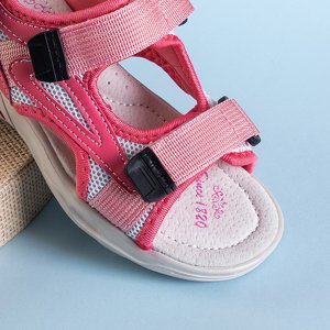 Coral girls' sandals with velcro Nikolka - Shoes