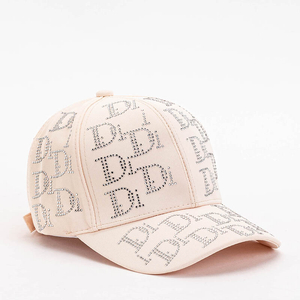 Cream baseball cap with cubic zirconia - Accessories