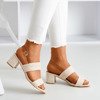 Cream sandals on a low post Riota - Footwear