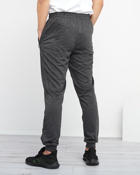 Dark Gray Men's Sweatpants with Pockets - Clothing