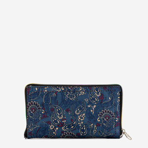 Dark blue patterned shopping bag, foldable into a wallet - Accessories