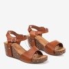 Dark brown women's openwork sandals Elemia - Footwear