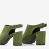 Dark green openwork sandals on a higher post Solana - Footwear