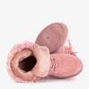 Dark pink lace-up women's snow boots Evitina - Footwear