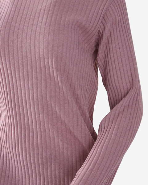 Dark pink striped women's cotton set - Clothing