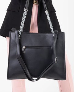 Elegant black handbag with chain handles - Accessories