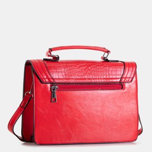Elegant red handbag with embossing - Handbags